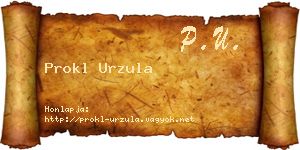 Prokl Urzula névjegykártya